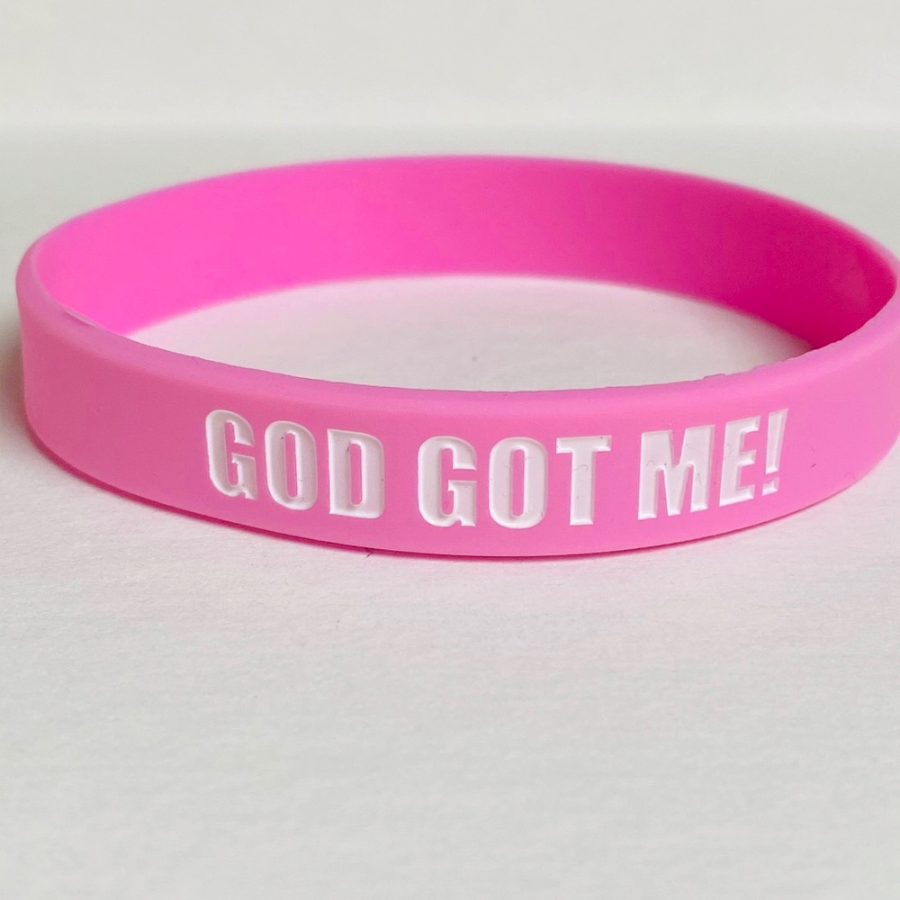 New | Women/Men/Boy/Girl | God Got Me Isaiah 41:10 | 1 Pink Silicone Wristband